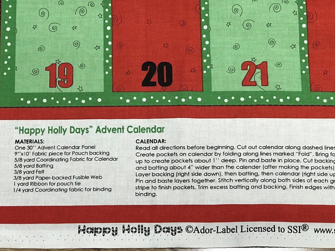 Christmas Advent Calendar quilters cotton Fabric Panel | eBay