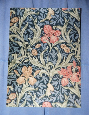 William Morris: IRIS, Textildesign, kleine leere Grußkarte NEU & versiegelt