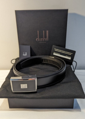 DUNHILL LEGACY ENAMEL SMOOTH LEATHER AUTOMATIC BUCKLE BELT 30MM -SIZE UP TO 42