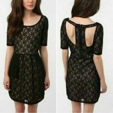Silence + Noise Anthropologie Lace Pocket Sheath Dress Sz L