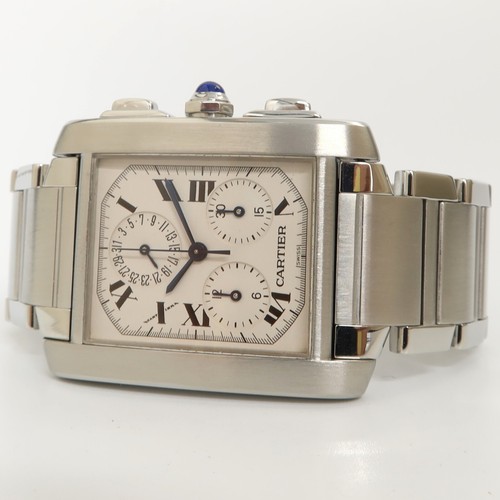 Cartier Tank Francaise Chronoflex Chronograph Stainless Steel W51001Q3 2303