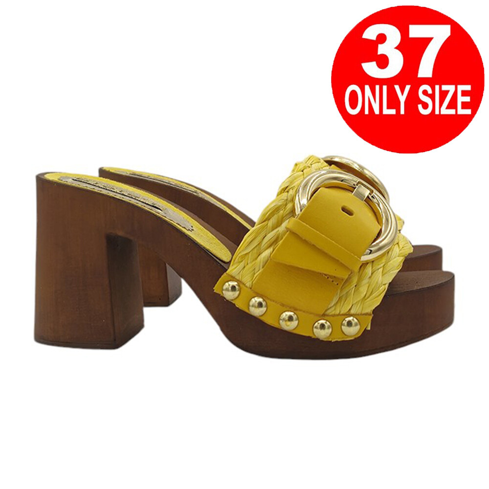 Lightweight Women's Clogs with Golden Buckle Unique Piece 37