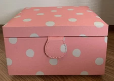 Sewing Box Cloth Small 7.5”L x 6.5” W x 4.5”H With Tray