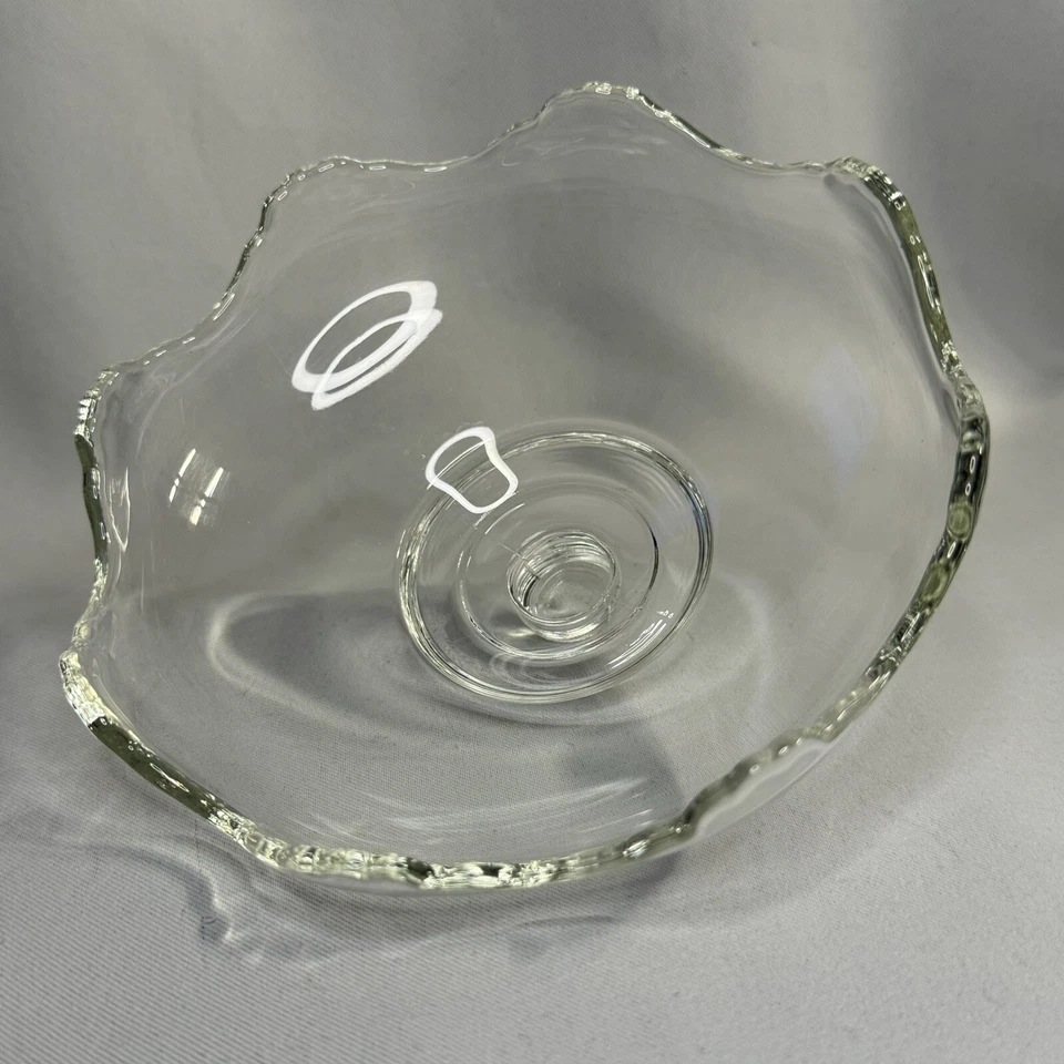 Unique Vintage Clear Glass Candy Bowl Insert Silver Candlestick Insert Screw In - Image 2 of 4