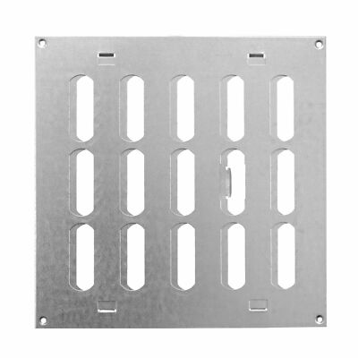 Lüftungsgitter aus verzinktem Stahl / 200 mm x 200 mm / mit Rolladen-Flachkanalabdeckung