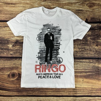 Ringo Starr Peace & Love 2014 North American Tour Concert Tshirt Mens S  White