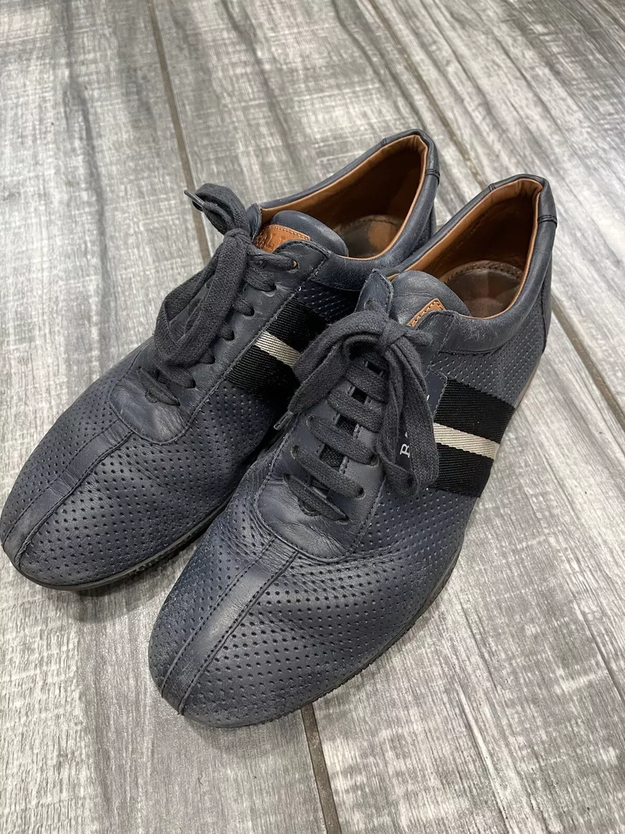 Perforated leather sneakers sale