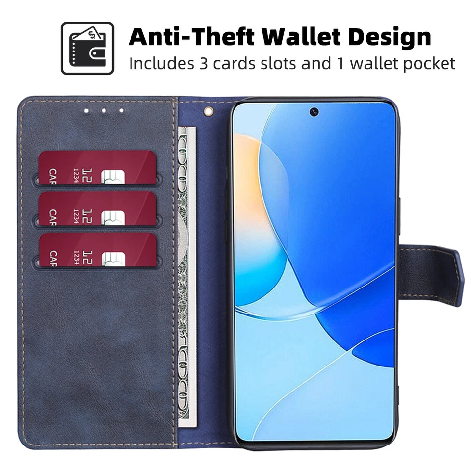 For Huawei Y5 Y6 2017 P10 Lite Honor 6a V9 8 Pro 6x Wallet Flip Case Stand Cover - Image 3 of 4