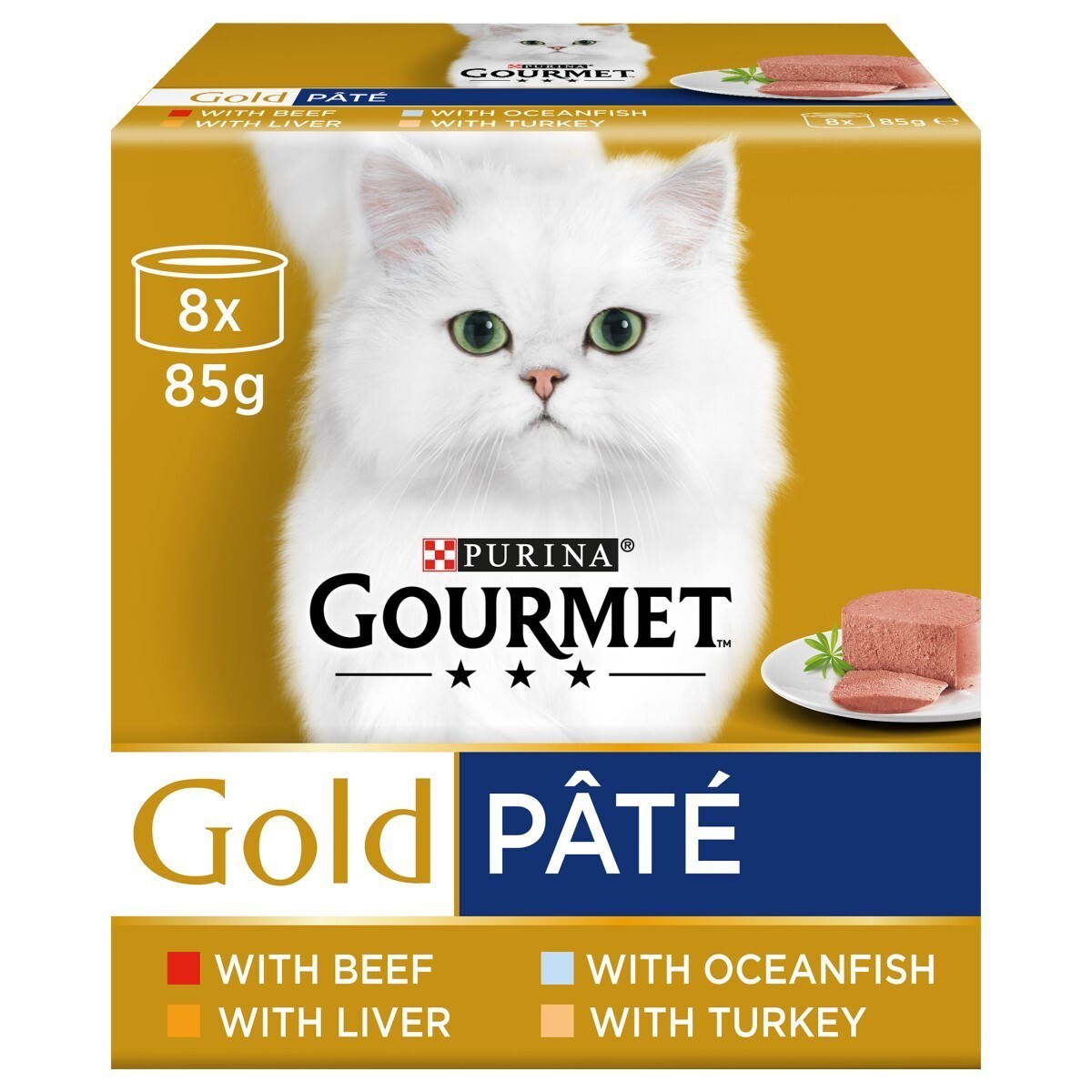 Purina Gourmet Gold Pate Wet Cat Food Tins (Variety Pack) 8 x 85G