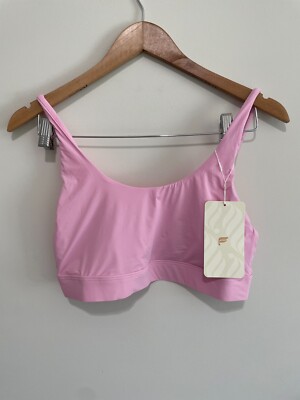 Fabletics Women's Naked Feel Scoop Neck Bralette Bra Top Size Medium Pink