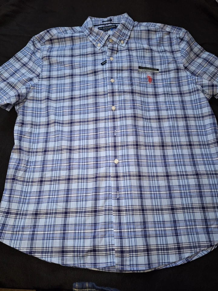 MAN U.S. POLO ASSN. CAMISA DE VESTIR AZUL A RAYAS CON BOTONES XL 17/17-1/2 34/35 Foto 3 de 4
