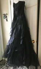 David's Bridal Formal Evening Gown, Black, Strapless Size 2 