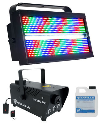 American DJ ADJ Jolt Panel FX2 RGBW SMD LED DMX Strobe/Wash Light + Fog Machine