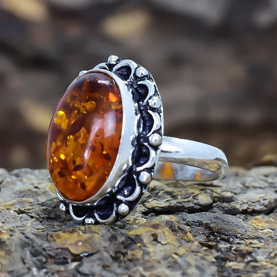 Bague pierre ambre new arrivals
