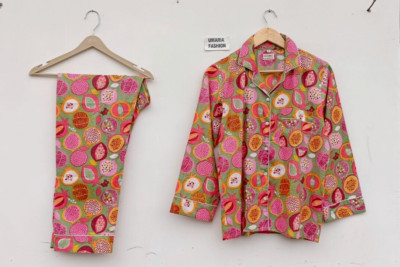 PJ Sets Organic Cotton Long PJ SET Long Sleeve Women Pajama Set  Size S/M/L/XL