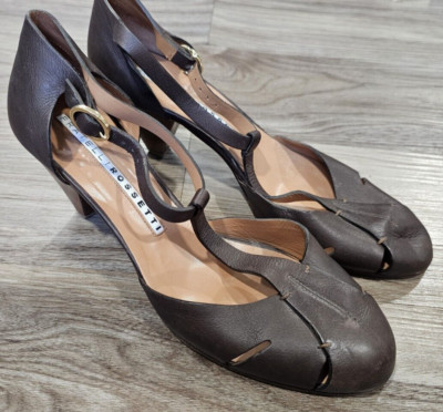 Fratelli Rossetti Heels Size 38 Womens Brown Leather Sandals