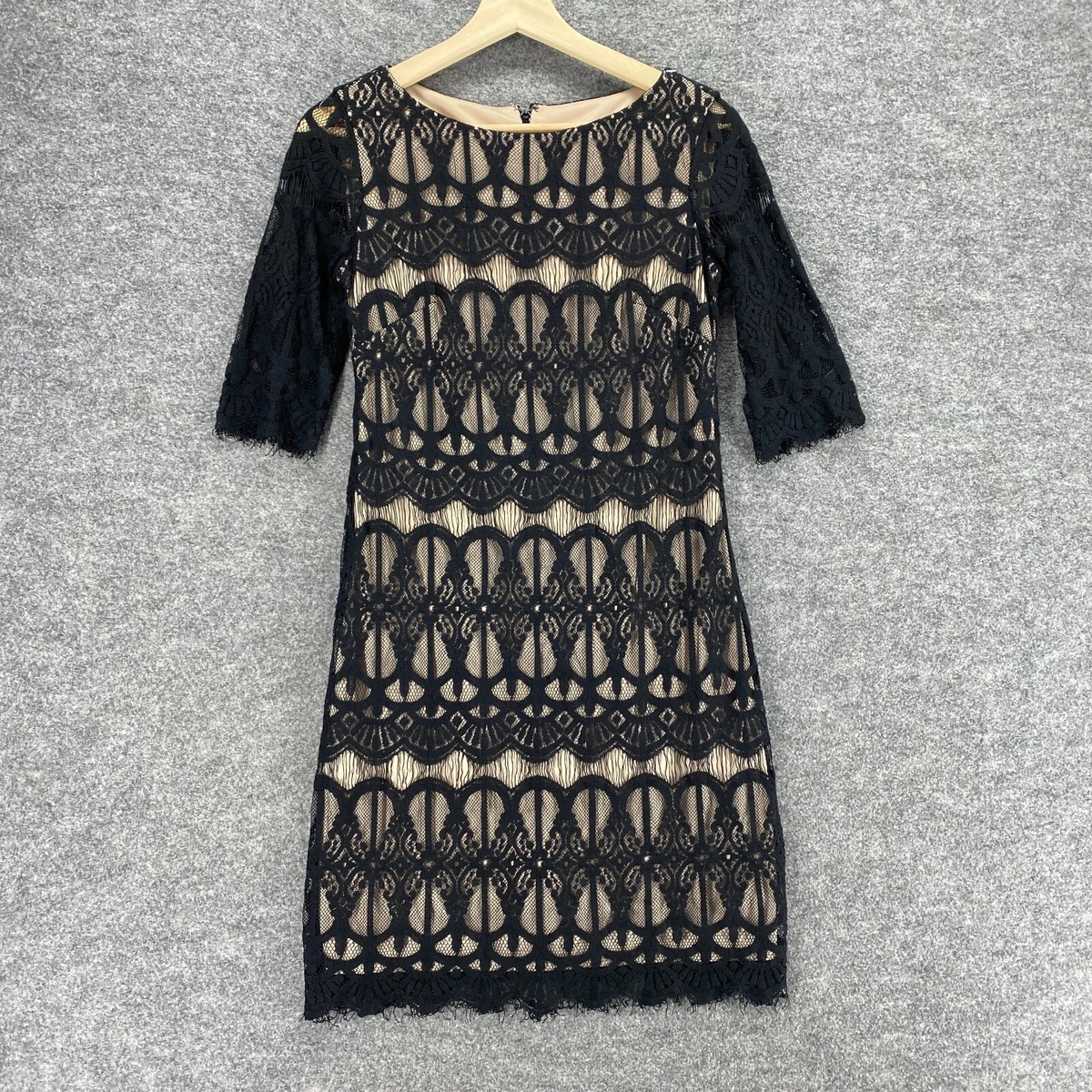 royal blue lace shift dress BABARONI V Neck Lace and Chiffon Dress with Long Sleeves Royal Blue, Royal Blue / US0 main image 1