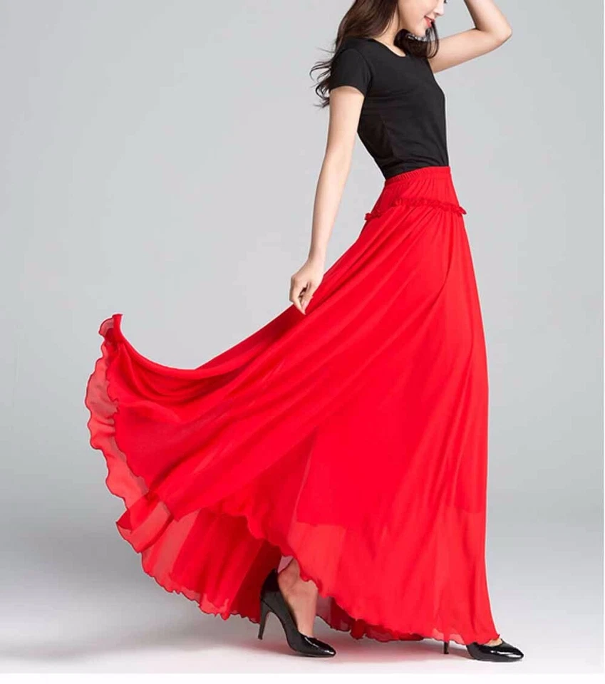 Falda acampanada línea A para invitados de boda columpio hecha a medida Plus 1x-10x Y798 Foto 3 de 4