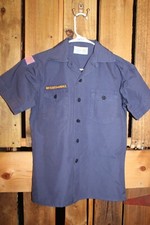 Boy Scouts of America BSA Youth Shirt Large Blue Plain No Patches