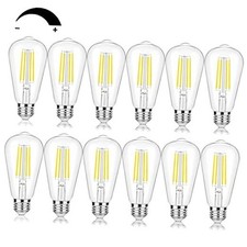 Vintage LED Edison Bulbs 60 Watt Equivalent Dimmable 7W ST58 LED Daylight White
