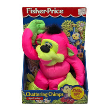 VINTAGE 1994 FISHER PRICE PINK CHATTERING CHIMPS PUFFALUMPS NEW IN BOX 2853
