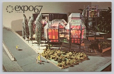 Expo 67 Montreal CNR Pavilion Model Postcard - Time and Motion 1963