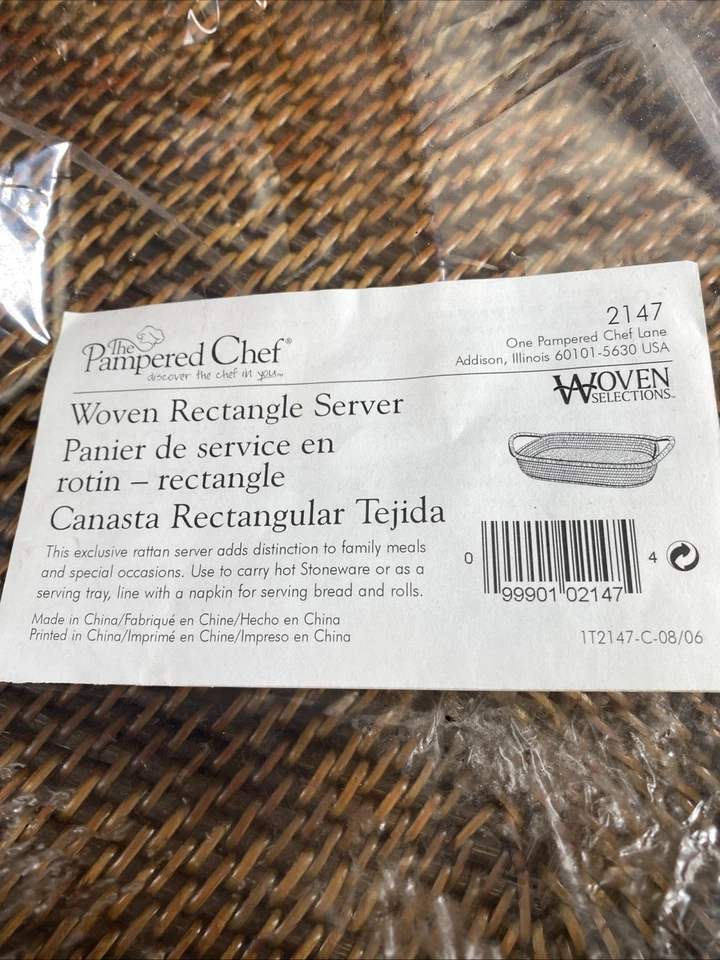 🔥 New: Pampered Chef Woven Rectangular Server With Handles #2147 - Image 3 of 4