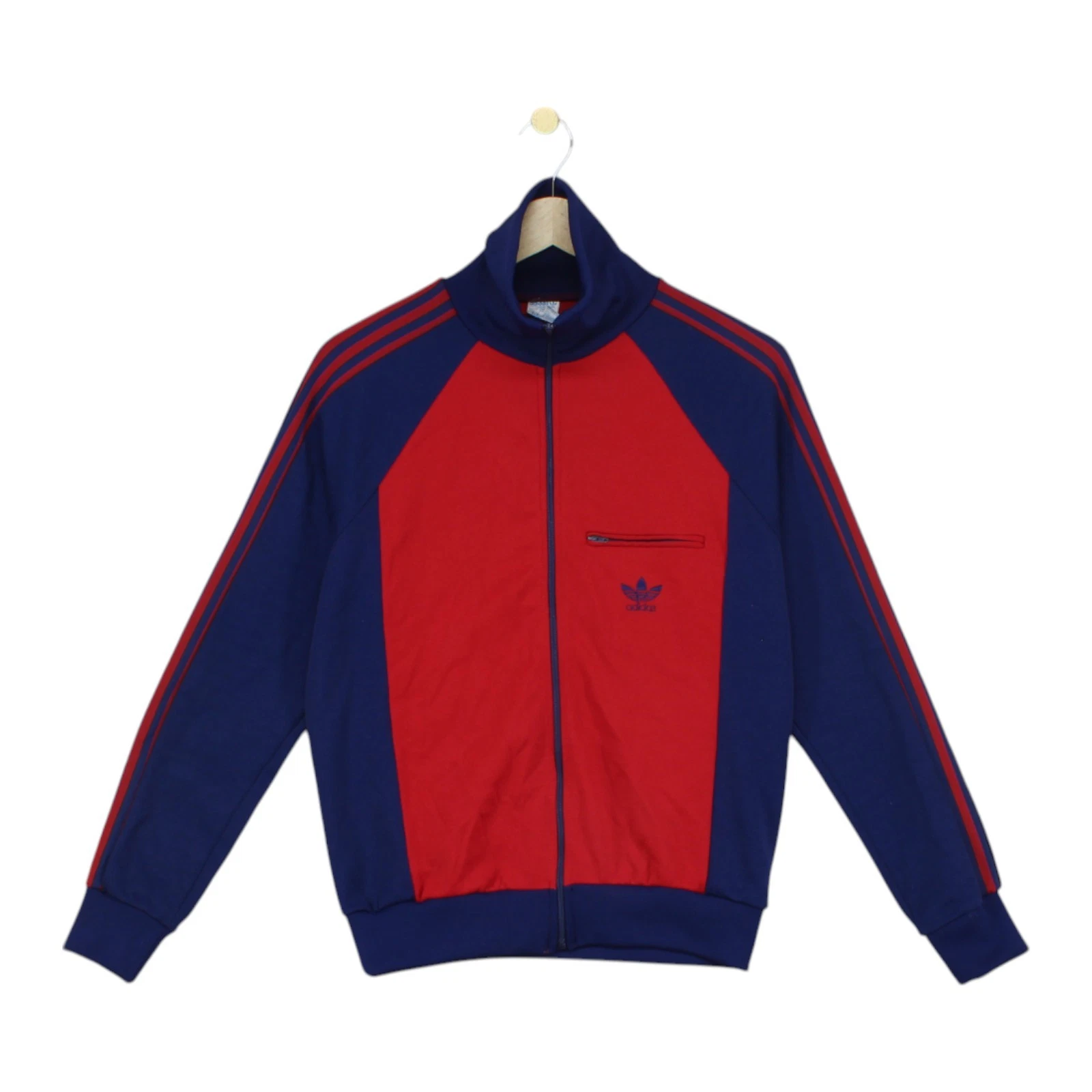 Vintage Adidas Ventex Track Jacket Mens Size S Red 80s Full Zip High Neck