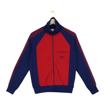 Vintage Adidas Ventex Trainingsjacke Herren Gr. S Rot 80er Full Zip High Neck