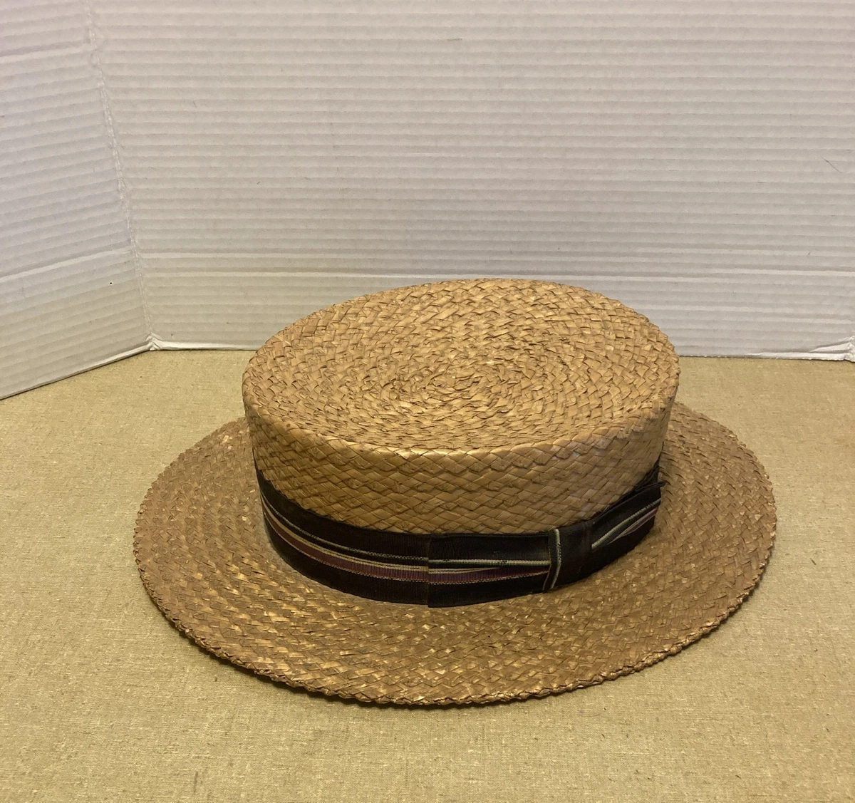 Vintage Straw Boater Hat Indiana Men's Vintage Hats for sale | eBay
