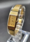 Vintage Seiko Japan Ladies Gold Tone Analog Narrow 12mm Quartz Watch New Battery