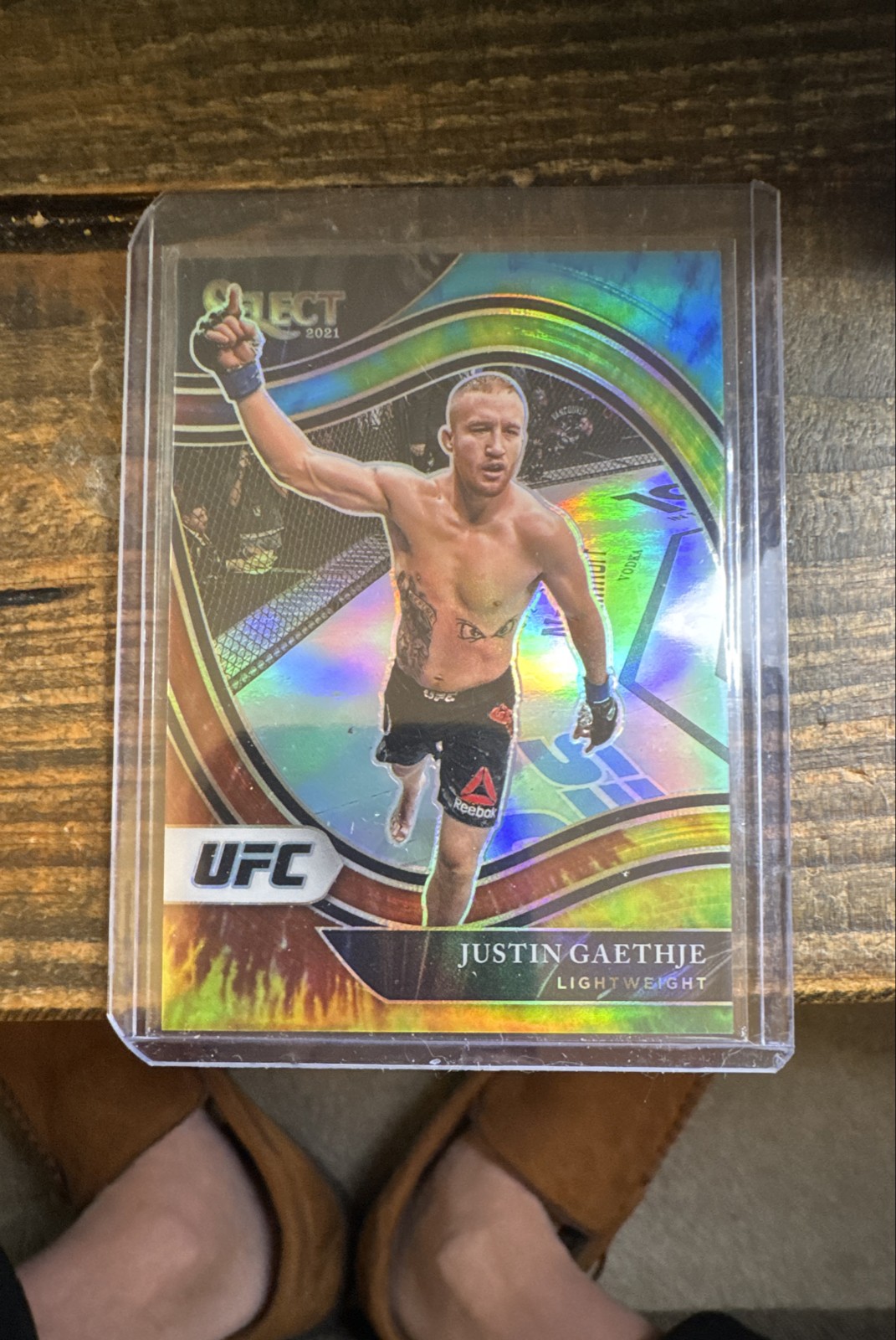 2021 Panini Select UFC - Octagonside Justin Gaethje #295 Tie-Dye Prizm /25