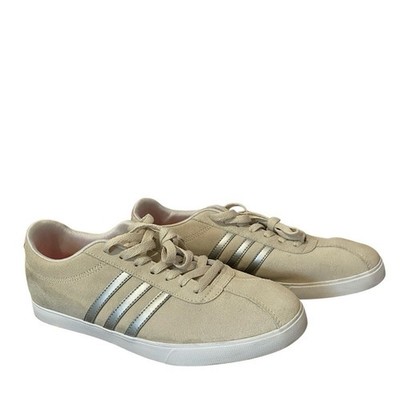 Adidas NEO Courtset Women's Suede Sneakers Size 11 Beige Casual Walking Shoes