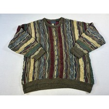 Vintage 90s Florence Tricot 3D Knit Coogi Style Sweater XL Multicolor Italy