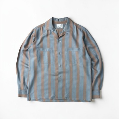 60s Sandy Mac Donald Rayon Acetate Loop Collar Button Shirt Vintage Mens M