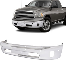 Front Bumper Face Bar Compatible with Dodge Ram 1500 2013-2024 Chrome Steel 2PCS