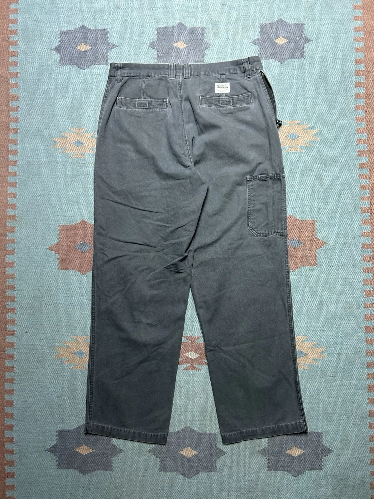 Columbia sportswear canvas carpenter pants hiking outdoor fishing gray 34x30