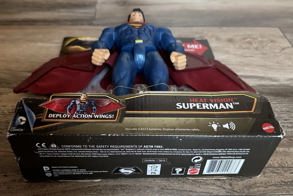 Figura Batman v Superman Dawn of Justice Heat Vision Superman Deluxe, 12" 🌟 NUEVO Foto 2 de 4