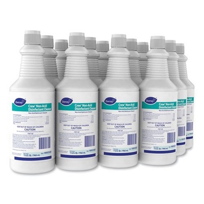 Diversey Crew Neutral Non-Acid Bowl and Bath Disinfectant, 32 oz Bottle, 12/CT