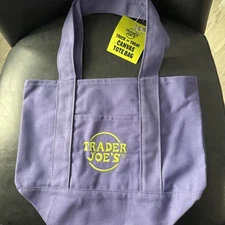 Limited Trader Joe's Mini Halloween Pirple Green Canvas Tote Bag SHIPS TODAY 🎃
