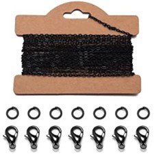 Link Cable Chain with 10 Lobster Clasps and 30 Jump Rings DIY Craft Ne