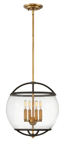 Hinkley Lighting 3934 Black / Heritage Brass Calvin 4-Light 15"W Pendant - Picture 4 of 4