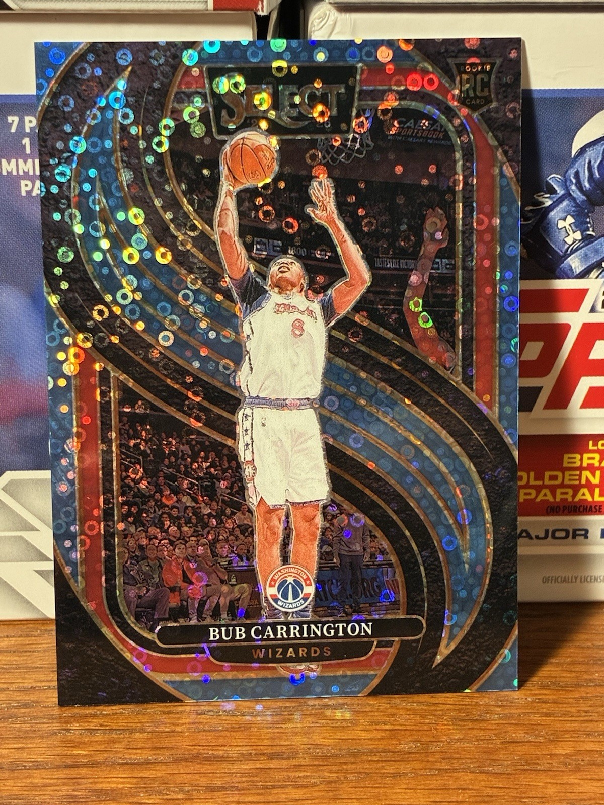 2024-25 Select Premier Level Bub Carrington #197 Light Blue Disco Prizm /99 (RC)