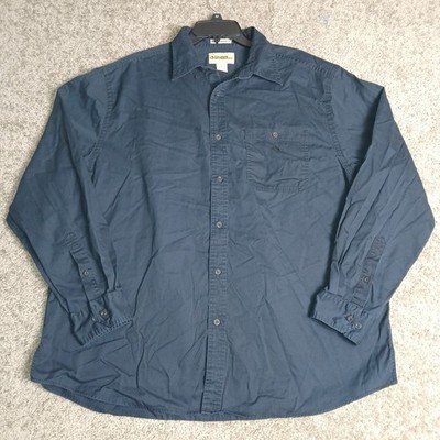 Gander Mountain Blue Heavy Cotton Button Up Shirt for Men Wrinkle Resistant - XL