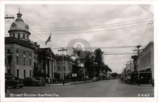 Street Scene Bartow Florida FL Florida Cline RPPC Photo Postcard COPY