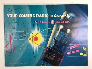 1944 GE General Electric Radio Tube Nuclear Age Advertising Brochure Illustrated