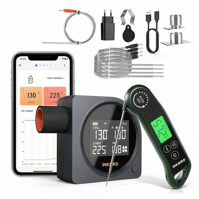 Inkbird Smoker Fan Temperature Controller Meat Thermometer 0.5s Ultra-fast Read