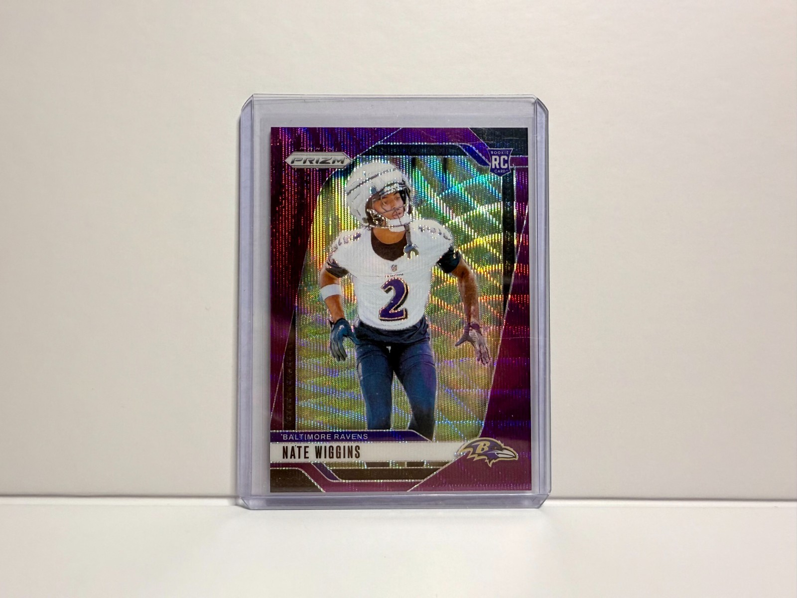 2024 Panini Prizm - Nate Wiggins - Purple Wave COLOR MATCH #380 Ravens [RC] /99