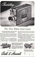 1940 Bell  Howell: New Filmo Auto Load Vintage Print Ad
