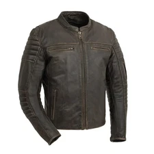 Men’s Real Leather Motorcycle Jacket – Broadway Icon Biker Coat | Black or Brown